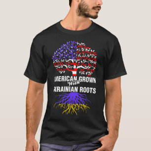 ウクライナの根と育つアメリカ人 Tシャツ