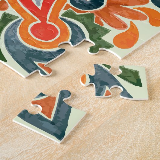 ウクライナの民族花、手描きマーカー。 ジグソーパズル (側面)