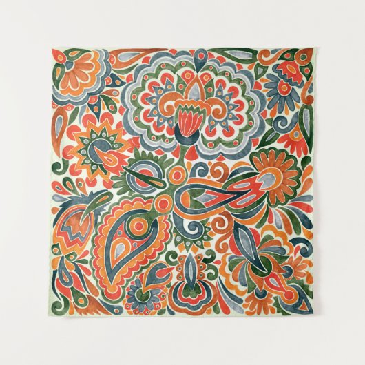 ウクライナの民族花、手描きマーカー。 タペストリー (正面)