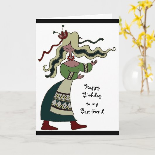 ウクライナの民芸を祝い、踊って下さい カード (黄色い花)