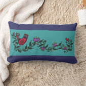 ウクライナの民芸-鳥およびつる植物 ランバークッション (ブランケット)