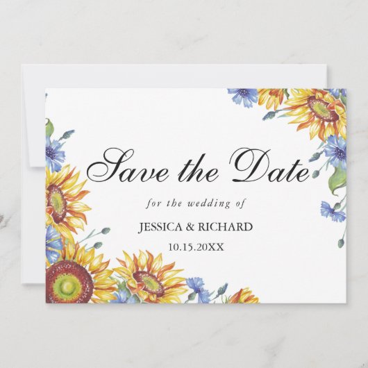 ウクライナの水の色の保存日付招待状 セーブザデート (正面)