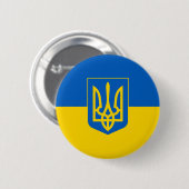 ウクライナの盾と旗のデザインバッジ 缶バッジ (正面&裏面)
