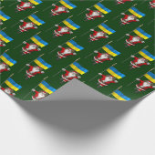 ウクライナの看板のあるサンタクロース ラッピングペーパー (角)
