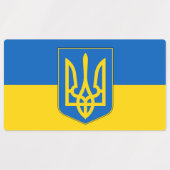 ウクライナの紋章を持つ愛国的なラベル ラベル (デザイン1)