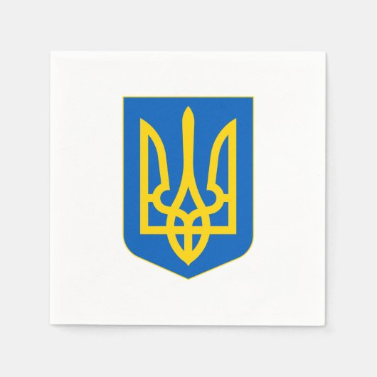ウクライナの紋章 スタンダードカクテルナプキン (正面)