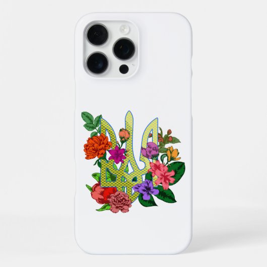 ウクライナの紋章 トライデント トリズブ 開花 iPhoneケース (裏面)