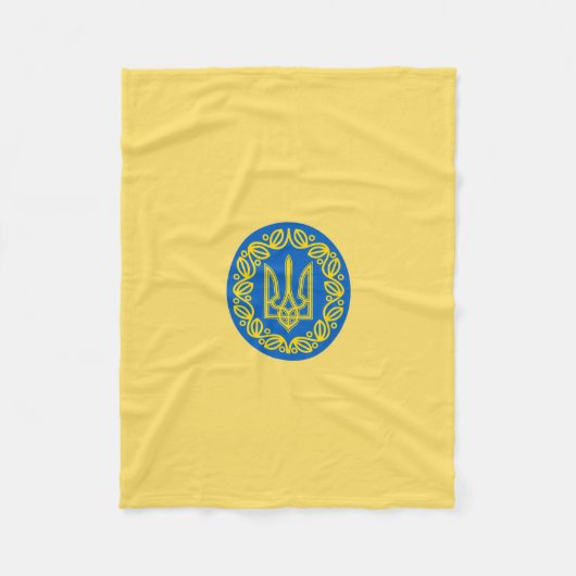 ウクライナの紋章 フリースブランケット (正面)