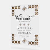 ウクライナの結婚式ウェルカム アクリルサイン (傾斜)