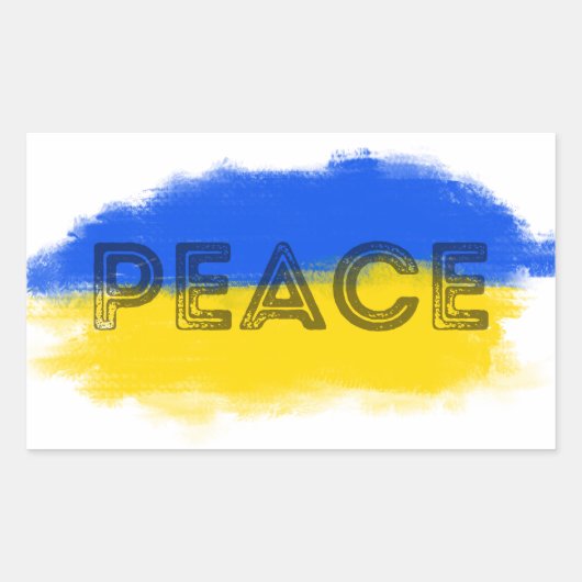 ウクライナの自由に対する平和の立ち上げ 長方形シール (正面)
