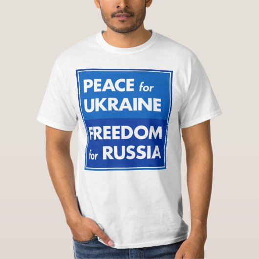 ウクライナの自由のためのロシアのための平和 Tシャツ (正面)