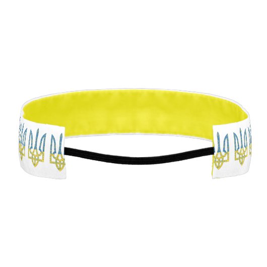 ウクライナの色のウクライナ産トリデントテクスチャード国旗 アスレチックヘッドバンド (裏面)