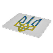 ウクライナの色のウクライナ産トリデントテクスチャード国旗 カッティングボード (角)