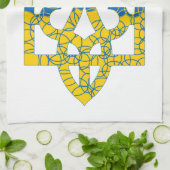 ウクライナの色のウクライナ産トリデントテクスチャード国旗 キッチンタオル (折り畳み)