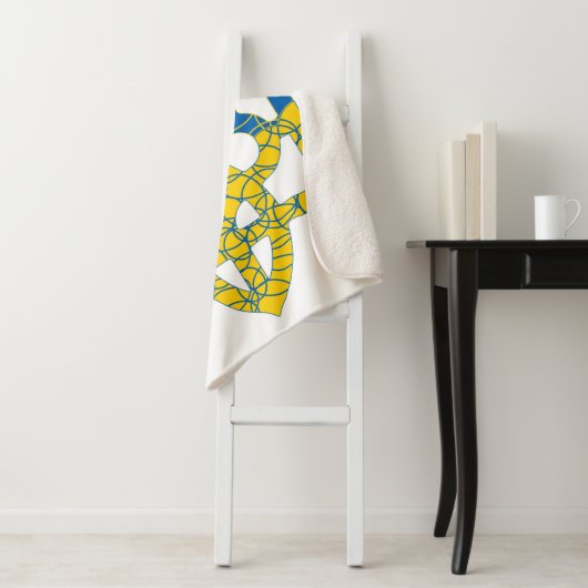 ウクライナの色のウクライナ産トリデントテクスチャード国旗 シェルパブランケット (インサイチュ)