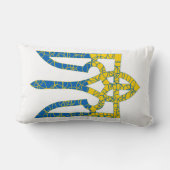 ウクライナの色のウクライナ産トリデントテクスチャード国旗 ランバークッション (裏面)