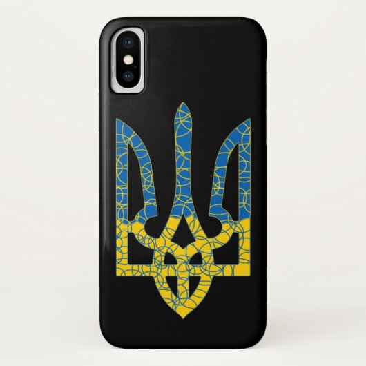 ウクライナの色のウクライナ産トリデントテクスチャード国旗 Case-Mate iPhoneケース (裏面)