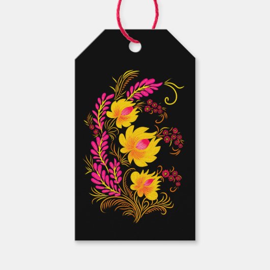 ウクライナの花の民芸 ギフトタグ (正面)