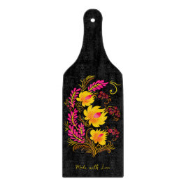 ウクライナの花柄の民芸 カッティングボード