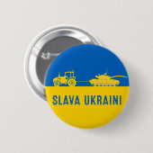 ウクライナの農家のスチールのタンクを牽引ロシアのタンクBu 缶バッジ (正面&裏面)