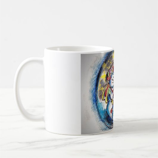 ウクライナの雪だるま家族のマグ コーヒーマグカップ (左)