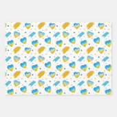 ウクライナの青い黄色の白の色 ラッピングペーパーシート (正面2)