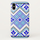 ウクライナの青いGeoの刺繍のiPhoneの銀河系の箱 Case-Mate iPhoneケース (裏面)