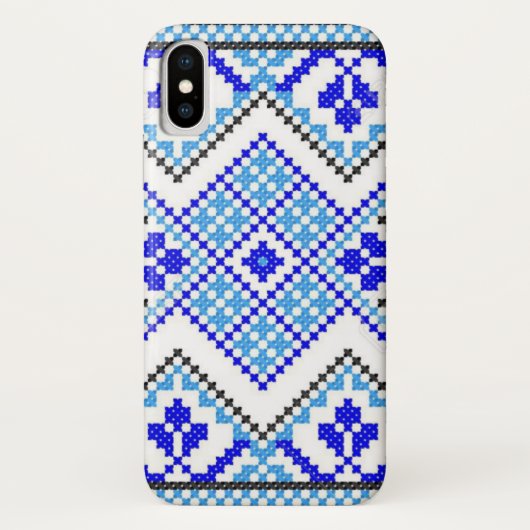 ウクライナの青いGeoの刺繍のiPhoneの銀河系の箱 Case-Mate iPhoneケース (裏面)
