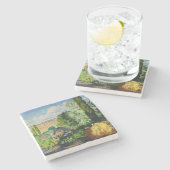 ウクライナの風景（農村の農場） （ウクライナの芸術） ストーンコースター (横)