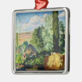 ウクライナの風景(農村の農場) (ウクライナの芸術) メタルオーナメント (左)