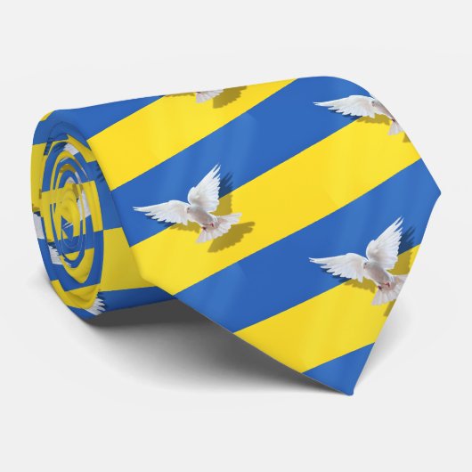 ウクライナの首タイ平和鳩を支援 ネクタイ (ロール)