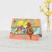 ウクライナの鳥が新しい家を持つ カード (黄色い花)