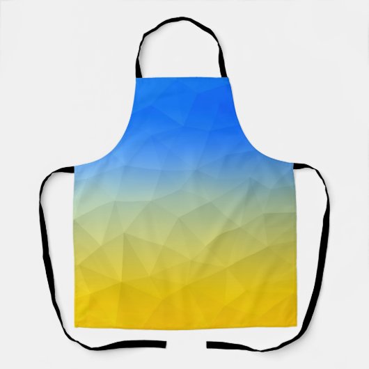 ウクライナの黄色い青の幾何学的メッシュパターン エプロン (正面)
