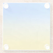 ウクライナの黄色い青の幾何学的メッシュパターン ガラスコースター (裏面)