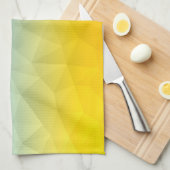 ウクライナの黄色い青の幾何学的メッシュパターン キッチンタオル (四つ折り)