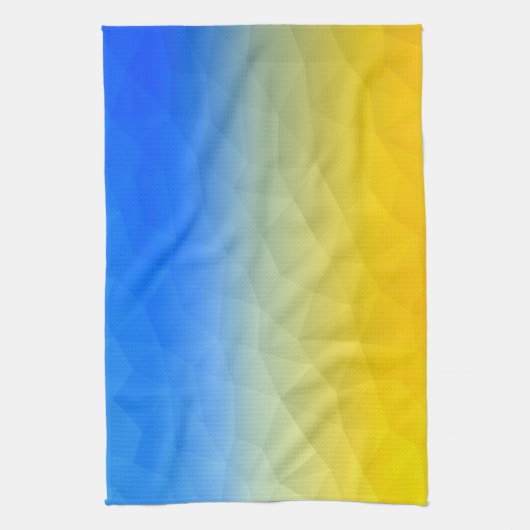 ウクライナの黄色い青の幾何学的メッシュパターン キッチンタオル (縦)