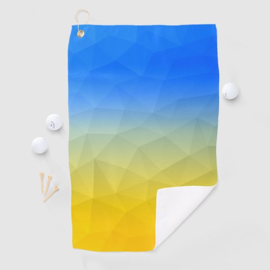 ウクライナの黄色い青の幾何学的メッシュパターン ゴルフタオル (インサイチュ)