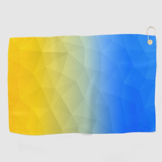 ウクライナの黄色い青の幾何学的メッシュパターン ゴルフタオル (横)