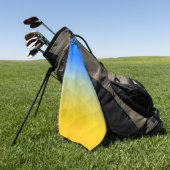 ウクライナの黄色い青の幾何学的メッシュパターン ゴルフタオル (グリーン)