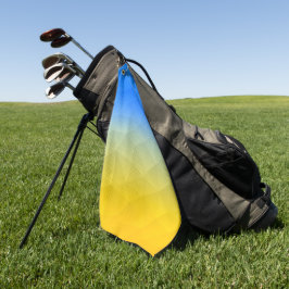 ウクライナの黄色い青の幾何学的メッシュパターン ゴルフタオル