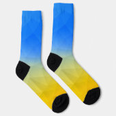 ウクライナの黄色い青の幾何学的メッシュパターン ソックス (右)