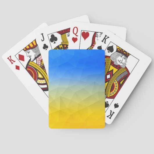 ウクライナの黄色い青の幾何学的メッシュパターン トランプ (裏面)