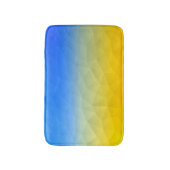 ウクライナの黄色い青の幾何学的メッシュパターン バスマット (正面縦)