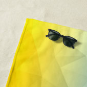 ウクライナの黄色い青の幾何学的メッシュパターン ビーチタオル (インサイチュ)