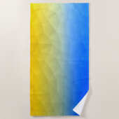 ウクライナの黄色い青の幾何学的メッシュパターン ビーチタオル (正面)