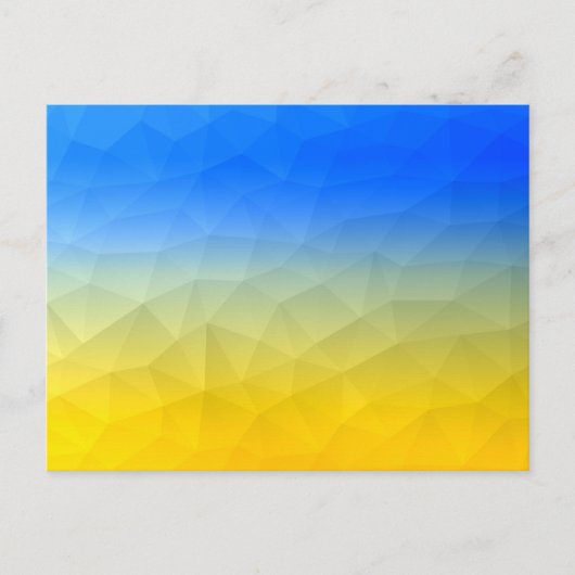 ウクライナの黄色い青の幾何学的メッシュパターン ポストカード (正面)