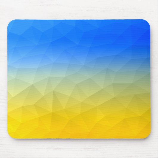 ウクライナの黄色い青の幾何学的メッシュパターン マウスパッド (正面)
