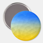 ウクライナの黄色い青の幾何学的メッシュパターン マグネット (正面/裏面)