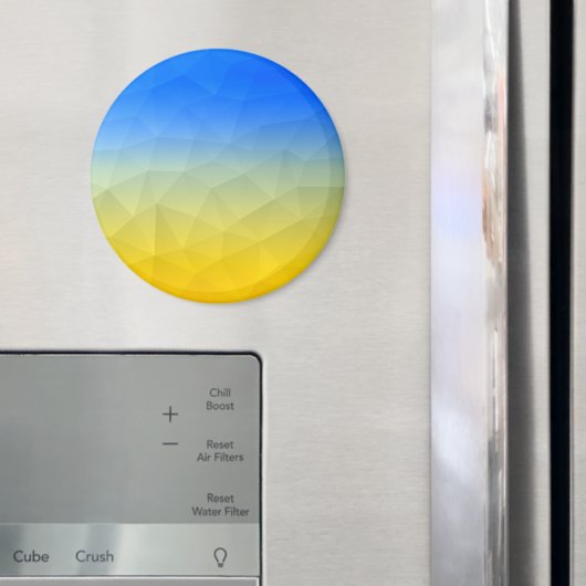 ウクライナの黄色い青の幾何学的メッシュパターン マグネット (インサイチュ (冷蔵庫))