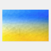 ウクライナの黄色い青の幾何学的メッシュパターン ラッピングペーパーシート (正面2)